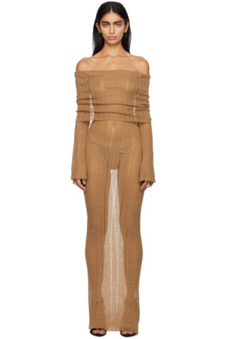 Brown Atra Maxi Dress | SSENSE