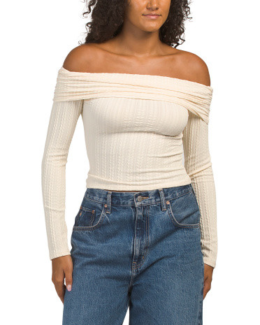Long Sleeve Off The Shoulder Top for Women | Polyester/Spandex | Marshalls