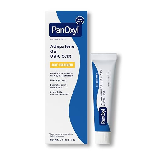 PanOxyl Adapalene 0.1% Leave-On Gel, 30 Day Supply, Retinoid Gel Acne Treatment, Acne Prone Skin, Oil Free, Fragrance Free, 0.5 oz | Amazon (US)