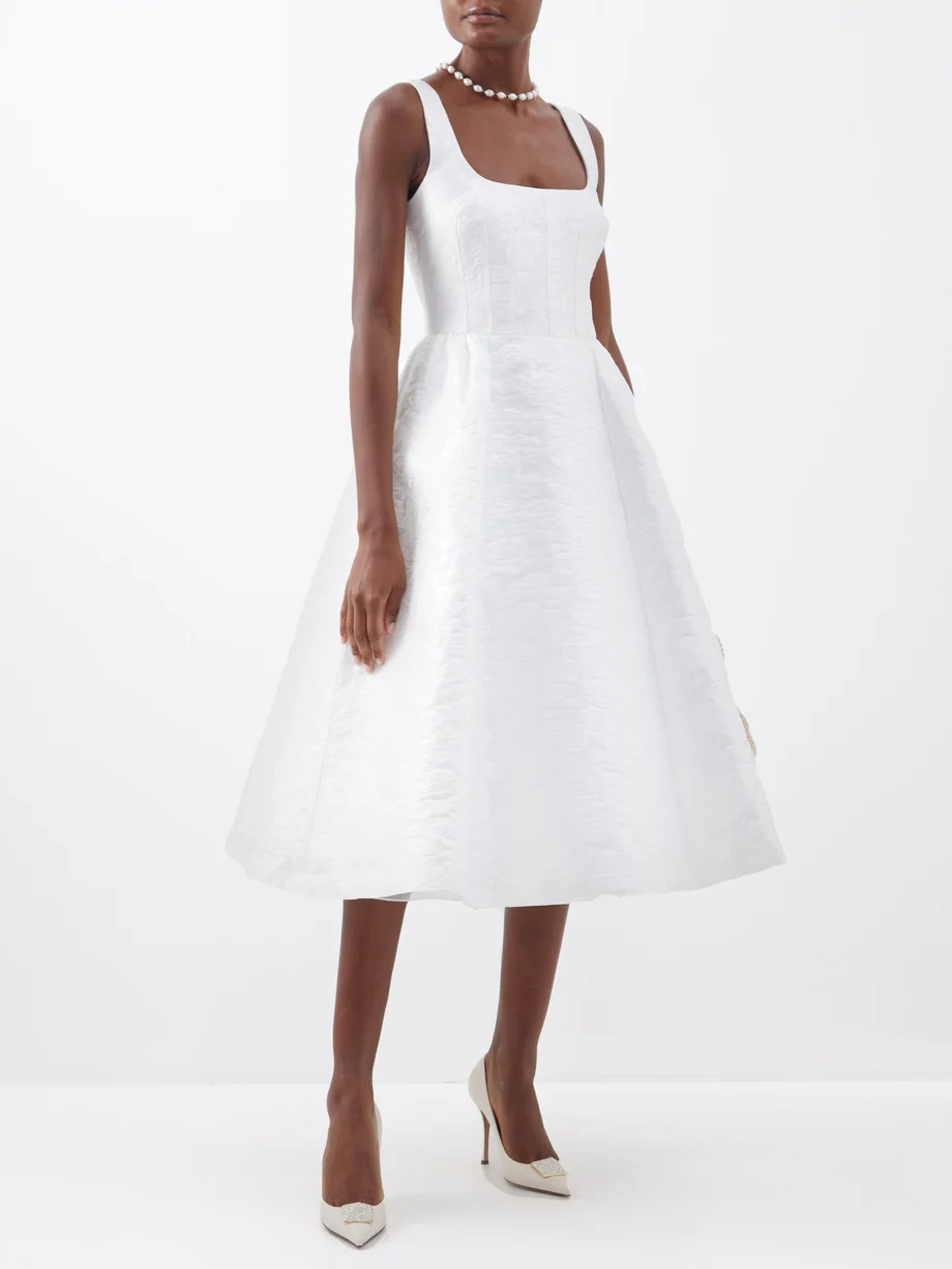 Square-neck floral-jacquard dress | Carolina Herrera | Matches (US)