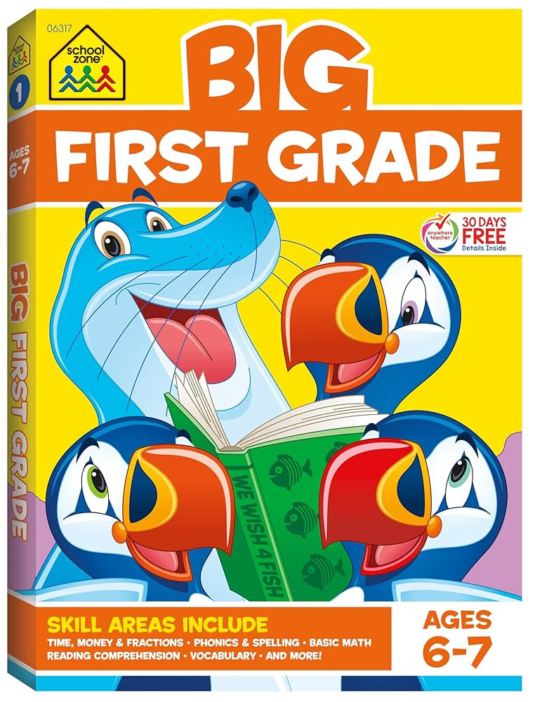 School Zone Big First Grade Workbook: 320 Pages, 1st Grade, Reading Comprehension, Phonics, Spell... | Amazon (US)