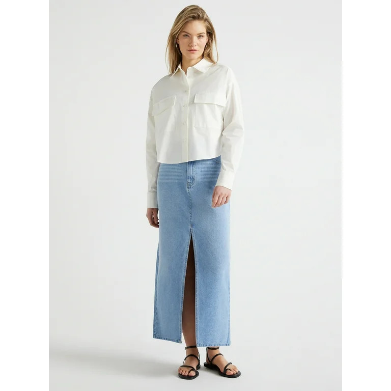 Scoop Women's Maxi Jean Skirt, Sizes 0-18 | Walmart (US)