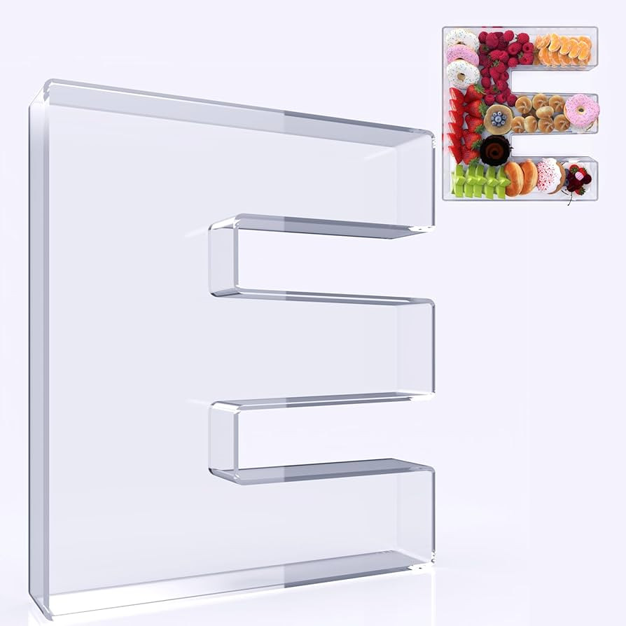 11" Acrylic Letter Charcuterie Box, Reusable Fillable Alphabet Number Shaped Form Tray for Birthd... | Amazon (US)