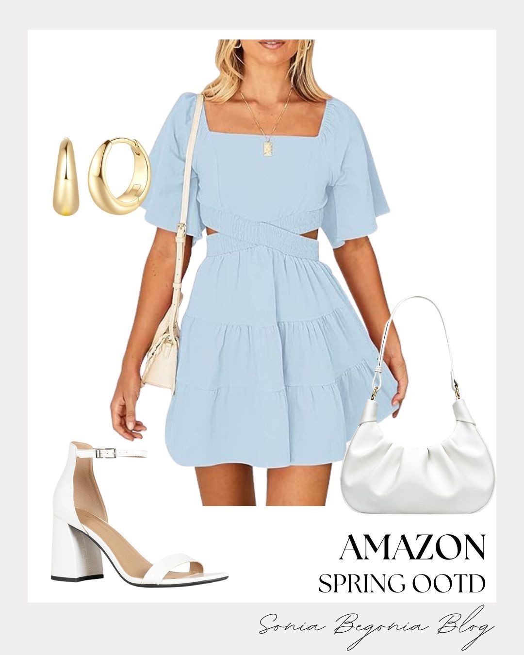 Blue Spring Cutout Dress! 🩵

Embrace the sunny weather with this perfectly balanced, feminine spring look—all under $50 from Amazon! 💖

I am obsessed with the statement piece: a breezy sky blue mini dress featuring a trendy waist cutout and a tiered ruffle skirt. I love balancing the romantic dress with crisp, clean accessories: a white ruched hobo shoulder bag and chic white block-heel sandals with a slim ankle strap. Finish the look with bold gold teardrop hoop earrings for a touch of polished, sun-kissed glam!

#OOTD
#AmazonFashion
#SpringDress
#BlueDress
#AmazonFinds
#WhiteSandals
#SpringFashion
#FeminineStyle
#EverydayChic
#LTKStyle
#DateNightOutfit
#RomanticStyle
#BudgetFriendly
#SummerReady
#StylingInspo

#LTKspringtrends #LTKootd #LTKspring