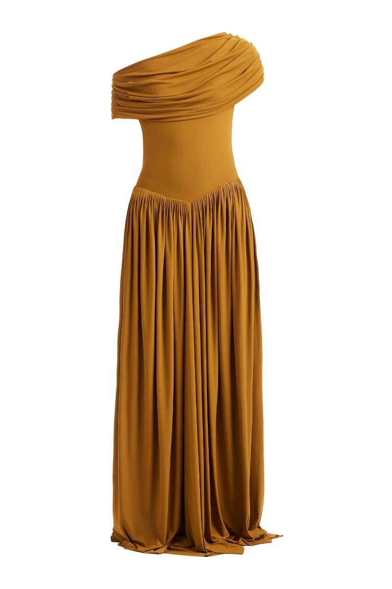 SABINE MAXI DRESS IN OCHRE YELLOW | Deme By Gabriella | CULT MIA | CULT MIA UK LTD