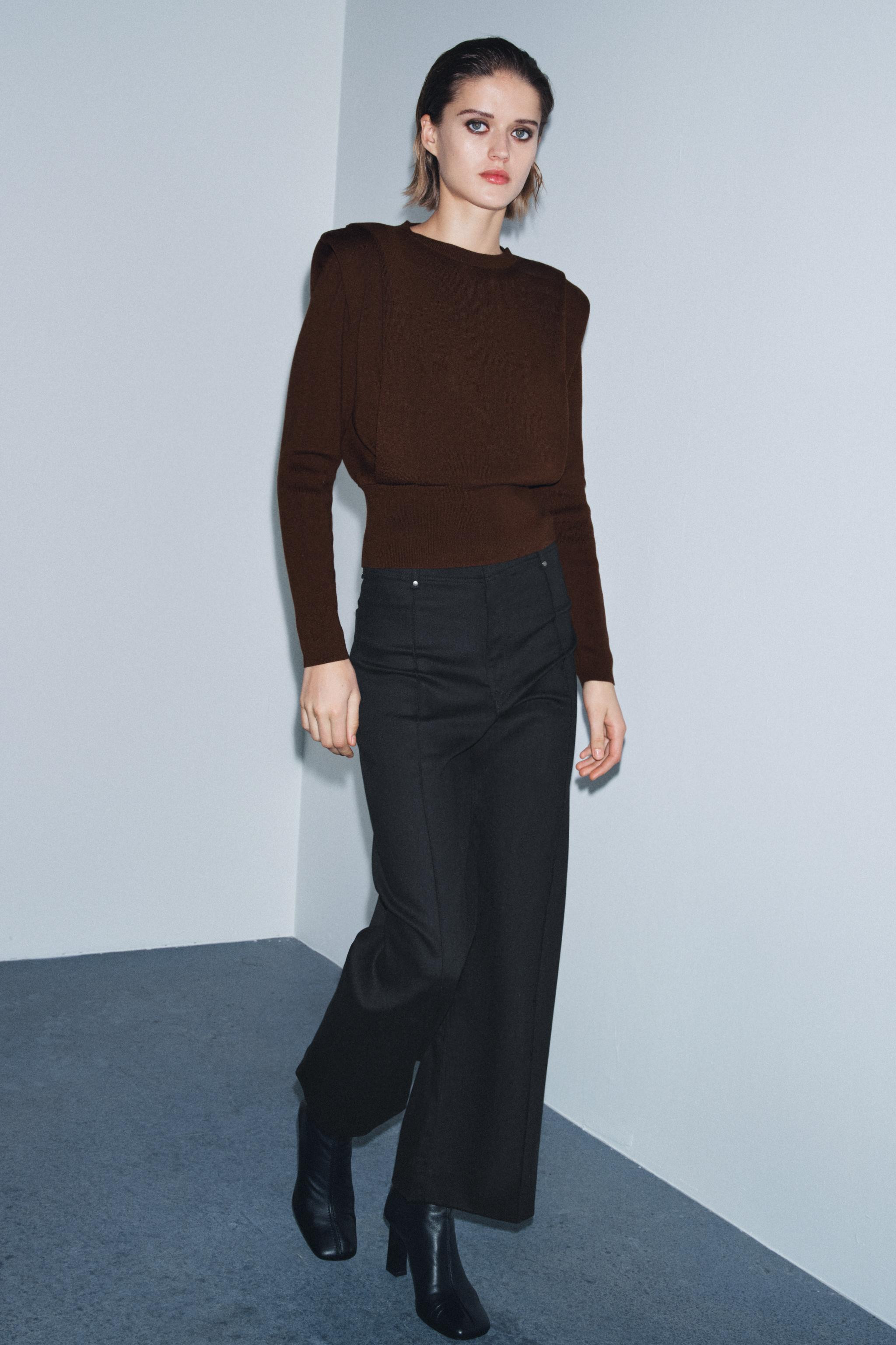 SHOULDER PAD KNIT JUMPER | Zara US