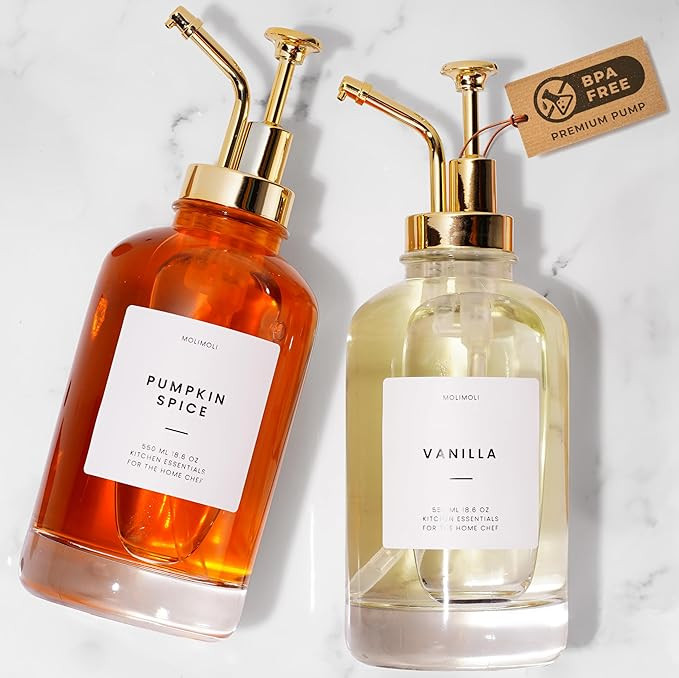 Molimoli Coffee Syrup Dispenser for Coffee Bar, Coffee Pump Dispenser, Glass Syrup Bottle w. Pump... | Amazon (US)