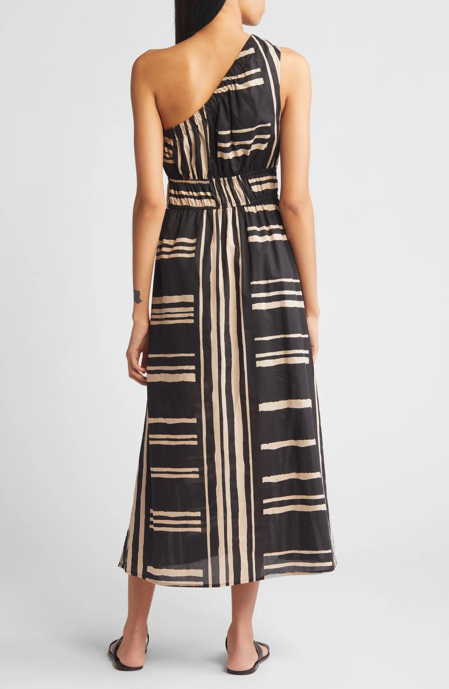 Rails Selani Stripe One-Shoulder Cotton Midi Dress | Nordstrom | Nordstrom