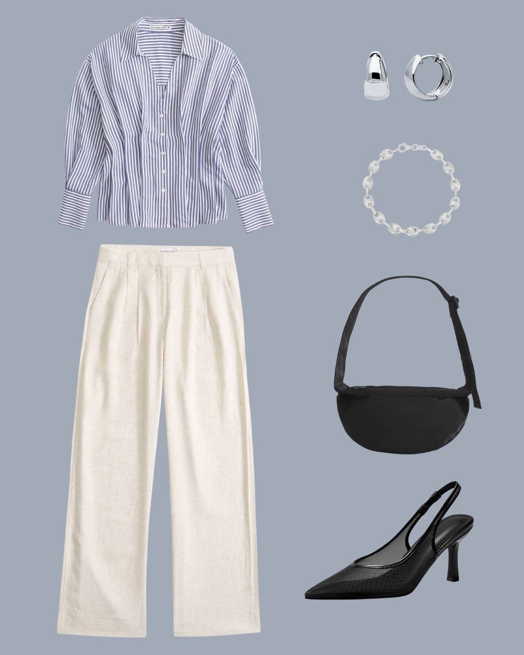 Linen Pants Women Work Outfit Summer

A&F Sloane Low Rise Tailored Linen-Blend Pant

Nipped Poplin Shirt

YPB Sling Bag

Coutgo Womens Slingback Kitten Heels Closed Pointed Toe Low Heel Mesh Pumps Sexy Dress Shoes Black

Savlano 925 Sterling Silver Hollow Puffed Anchor Mariner Link Chain Bracelet for Women Comes with Gift Box- Made in Italy

BERRICLE Sterling Silver Dome Fashion Hoop Huggie Earrings for Women, Cubic Zirconia CZ, Rose/Yellow Gold Flashed, Small/Medium Size (0.5-1 Inch)

#LTKWorkwear #LTKU #LTKStyleTip