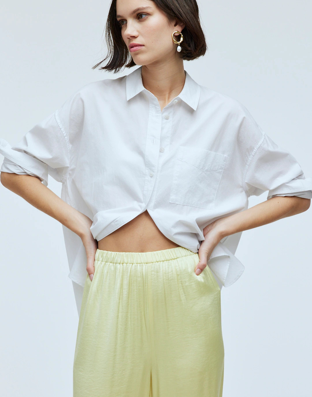 Straight-Leg Full-Length Pants in Satin | Madewell