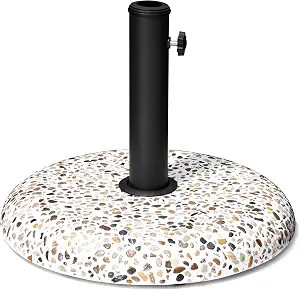Patio Umbrella Base, 45lbs, Round Cobblestone Concrete Base, Heavy Duty Market Umbrella Stand for... | Amazon (US)