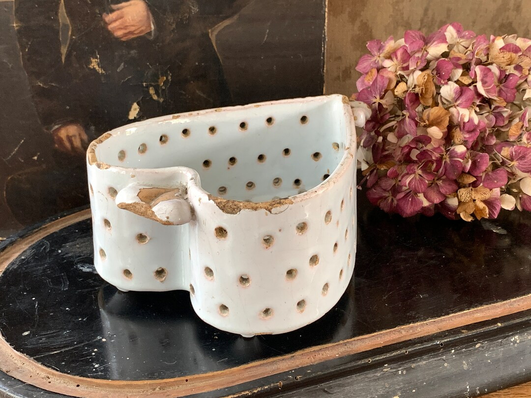 Antique French 18th White Ironstone Cheese Mold Heart Strainer Cheese Mold | Etsy (US)