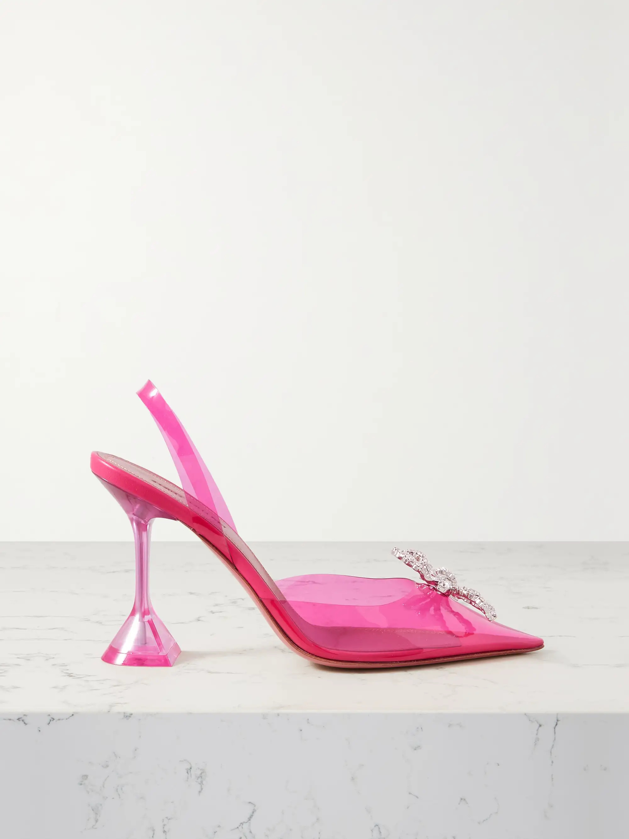 Rosie crystal-embellished bow-detailed PVC slingback pumps | NET-A-PORTER (US)