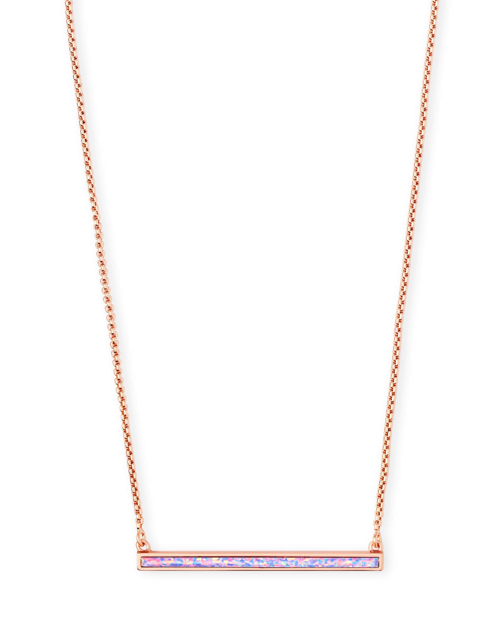 Kelsey Rose Gold Pendant Necklace in Lavender Kyocera Opal | Kendra Scott
