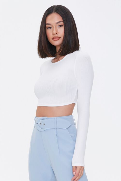 Ribbed Long-Sleeve Crop Top | Forever 21 (US)