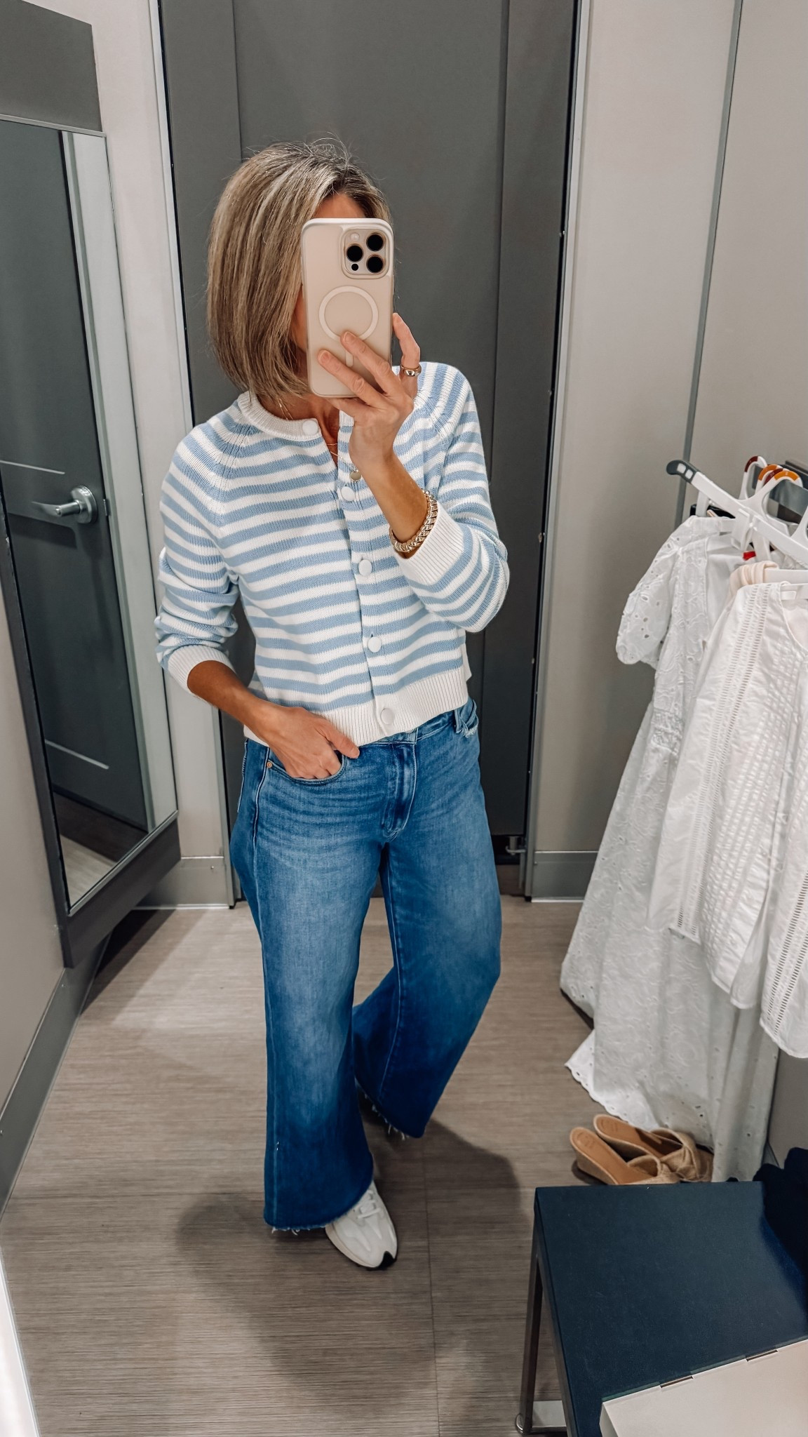 Love a classic blue and white stripe! 🩵🤍 This cute cardigan made the cut and came home with me 😊 Perfect for spring! Wearing size small 

Target outfit ideas | Spring outfits | Summer outfits | everyday style | Coastal vibes 
 


#LTKSeasonal #LTKootd #LTKOver40