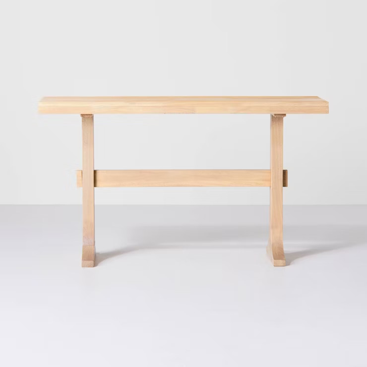 Pedestal Wood Console Table - Natural - Hearth & Hand™ with Magnolia | Target