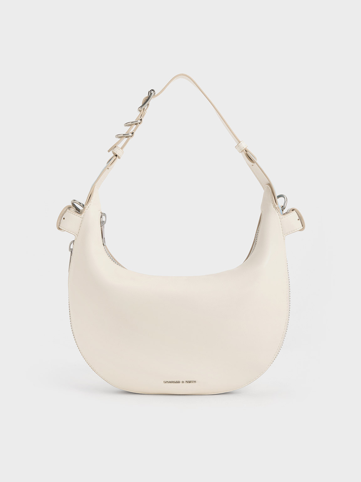 Saskia Crescent Hobo Bag
 - Cream | Charles & Keith UK
