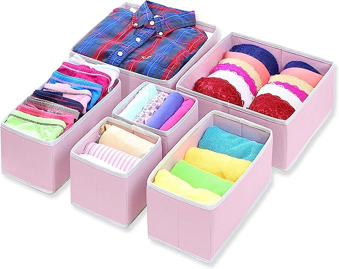 SimpleHouseware Foldable Cloth Storage Box Closet Dresser Drawer Divider Organizer Basket Bins fo... | Amazon (US)