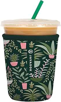 Sok It Java Sok Iced Coffee & Cold Soda Insulated Neoprene Cup Sleeve (Green Living, Small: 16-20... | Amazon (US)
