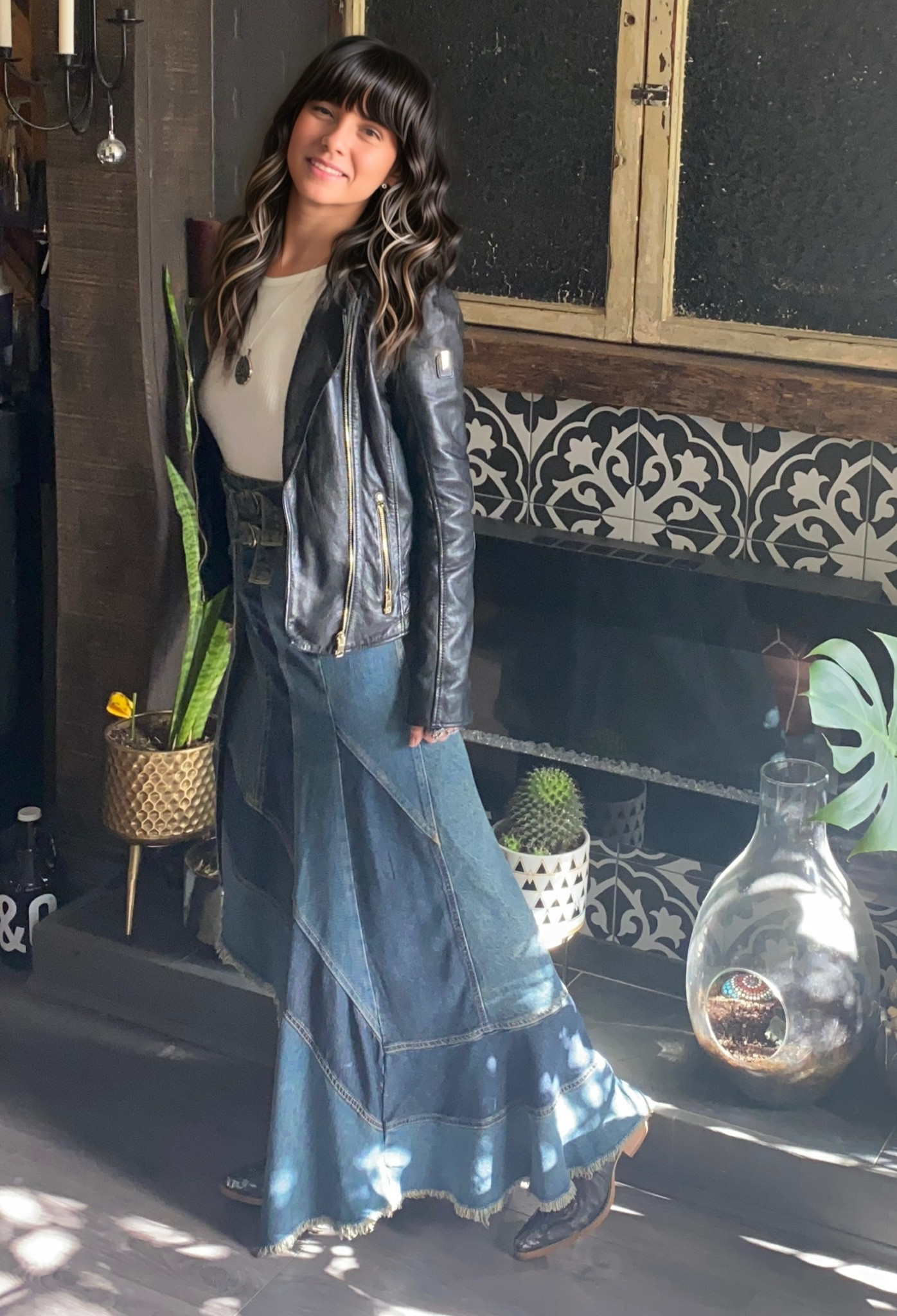 Denim and leather 70’s meets country ✌🏼🐴

Skirt 26 | Jacket 6 | Boots 7

#70sstyle #cowboyboots #freepeoplestyle #westernfashion

#LTKstyletip #LTKfestival #LTKcanada