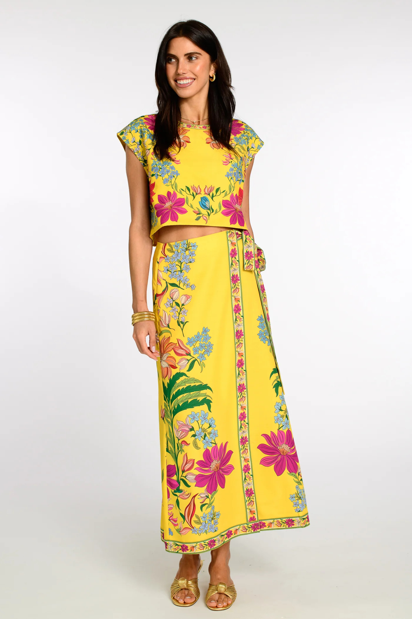 Winnifred Skirt in Tapestry Yellow | Elizabeth James The Label