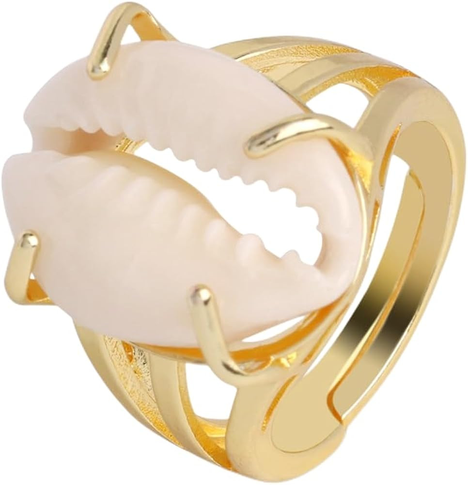 Mrotrida Shell Ring for Women Fashion Natural Sea Shell Finger Rings Bohemian Midi Rings | Amazon (US)