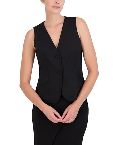 BCBGMAXAZRIA Women's Sleeveless V Neck Vest, Black | Amazon (US)