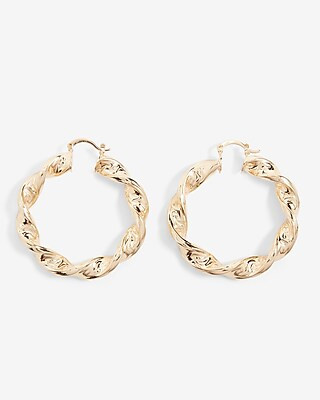Twisted Hoop Earrings | Express