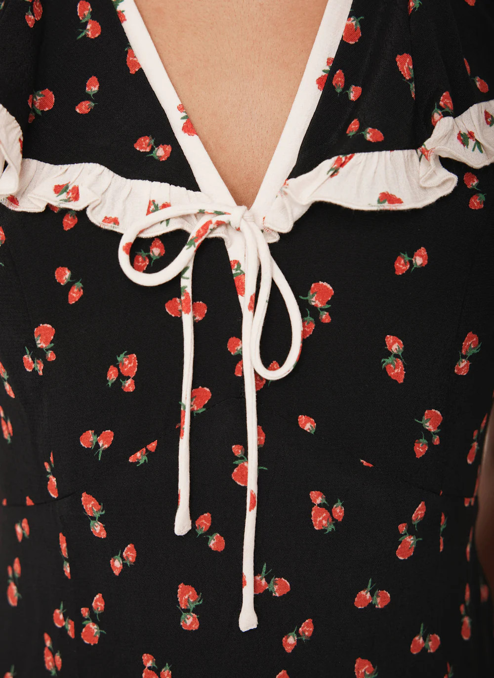 Black Strawberry Print Maxi Dress | Mint Velvet