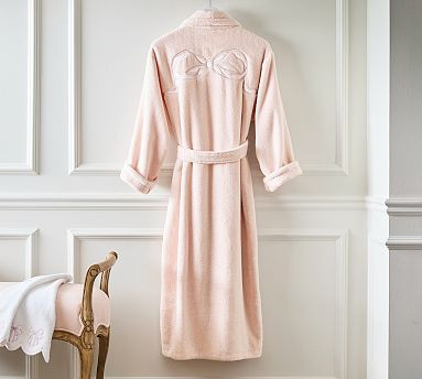 LoveShackFancy Appliqué Bow Robe | Pottery Barn (US)