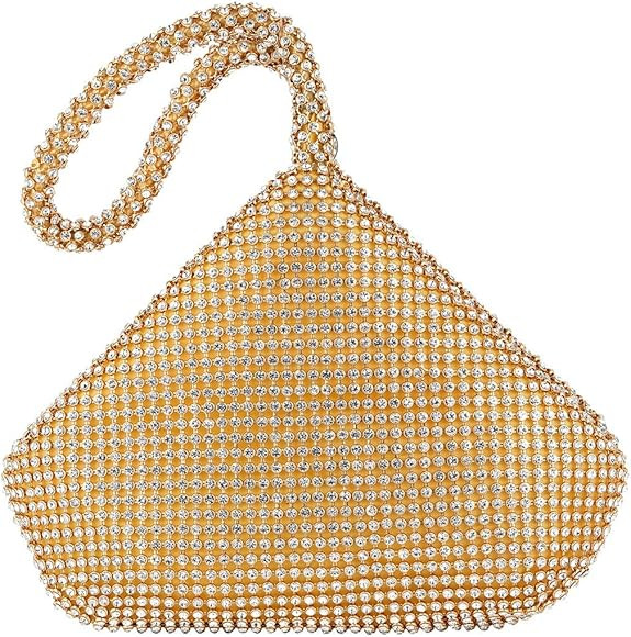 Vgift Upgraded Medium Rhinestone Wrist Purse, Women Bling Evening Bag Sparkly Clutch for Prom Nig... | Amazon (US)