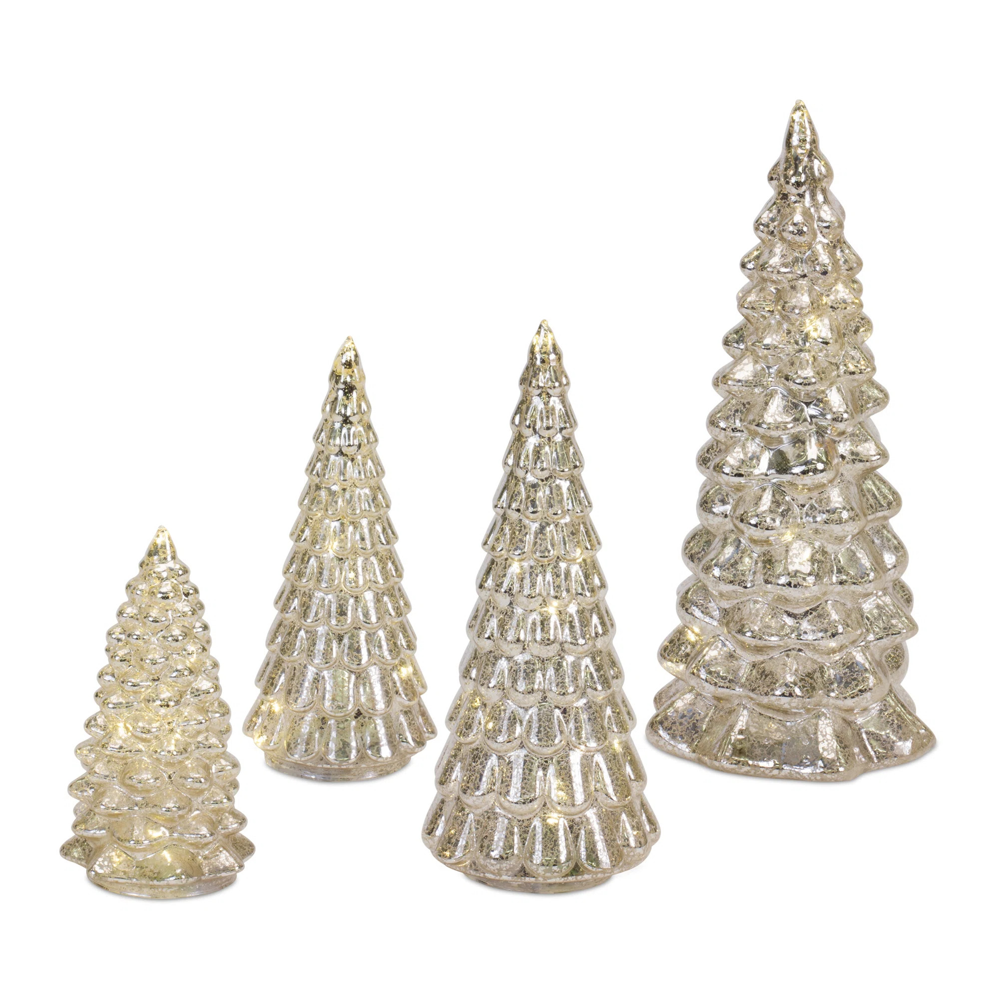 Andover Mills™ Glass LED 4 Piece Tree Set & Reviews | Birch Lane | Birch Lane