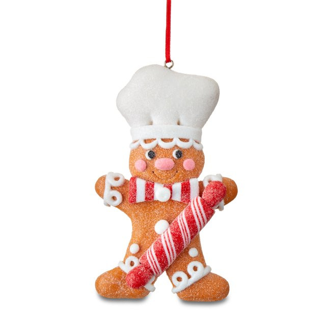 Blush, Red and White Clay Dough Gingerbread Chef Decorative Ornament, 4.5 in, by Holiday Time | Walmart (US)