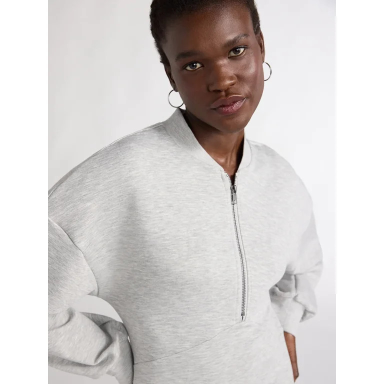 Scoop Women’s Ultimate ScubaKnit Zip Front Mini Dress, Sizes XS-XXL | Walmart (US)