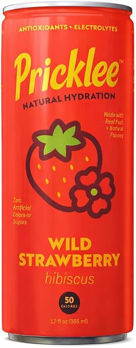 Pricklee - Wild Strawberry - Real Fruit Hydration Drink, 12 oz, 12 Pack | Amazon (US)