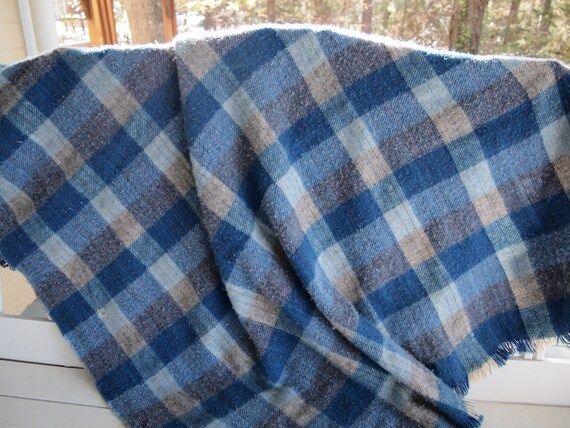 Vintage Wool Blanket Plaid Blue Clan Royal Scotland Stadium | Etsy | Etsy (US)