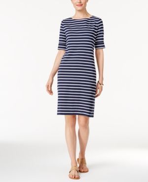 Karen Scott Striped T-Shirt Dress, Only at Macy's | Macys (US)