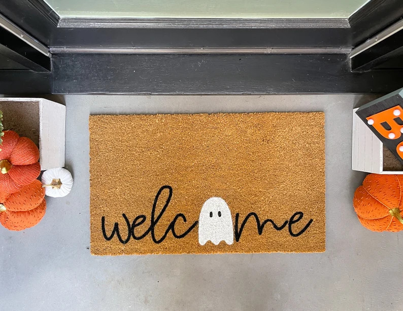 Halloween Doormat Ghost Welcome Mat Halloween Decor Outdoor - Etsy | Etsy (US)