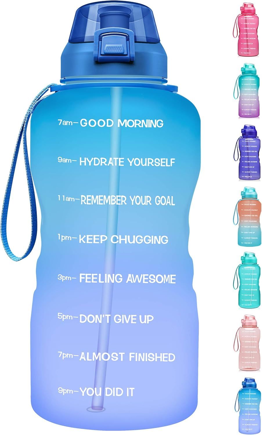 Fidus Large 1 Gallon/128oz Motivational Water Bottle with Time Marker & Straw,Leakproof Tritan BP... | Amazon (US)