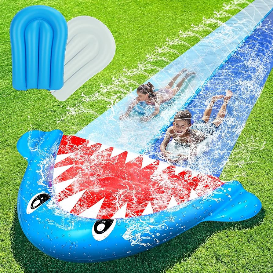 TOY Life Giant Shark Water Slides for Kids 20Ft Waterslide Backyards Lawn with 2 Bodyboards, 2 La... | Amazon (US)