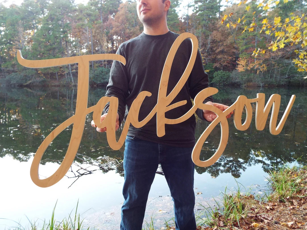 Large Baby Name Sign, Large Nursery Name Sign, Large Family Name Sign, Above Crib Name, Script We... | Etsy (US)