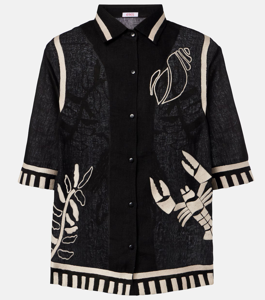 Crab embroidered linen shirt | Mytheresa (US/CA)