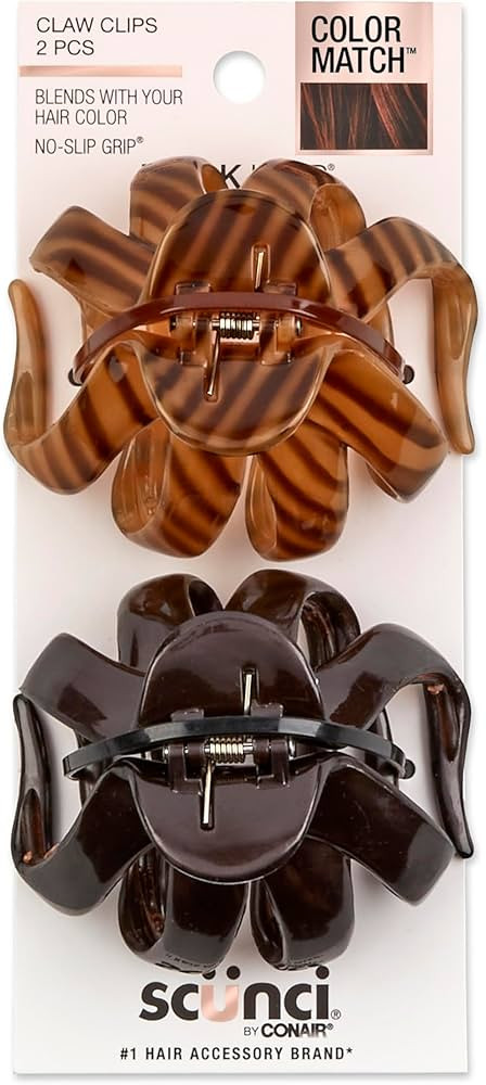 Scunci by Conair jaw claw clips - hair accessories for women - claw clips for thick hair - claw c... | Amazon (US)