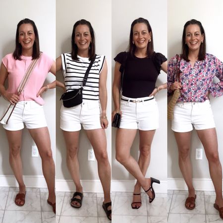 White shorts spring outfit ideas!

Old navy white shorts run true to size or size up if in between! Wearing a 2.

Amazon tops all run true to size. Wearing a small in all the tops.

#LTKfindsunder50 #LTKover40 #LTKstyletip