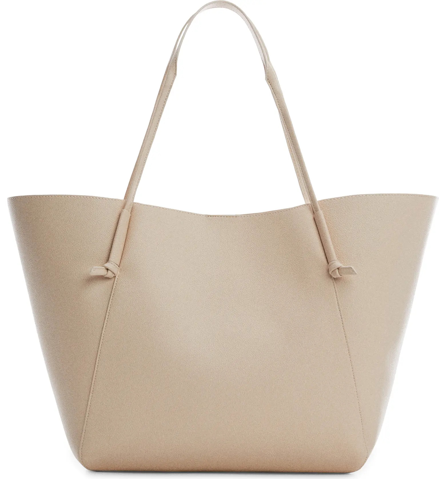 Knot Handle Faux Leather Shopper Bag | Nordstrom