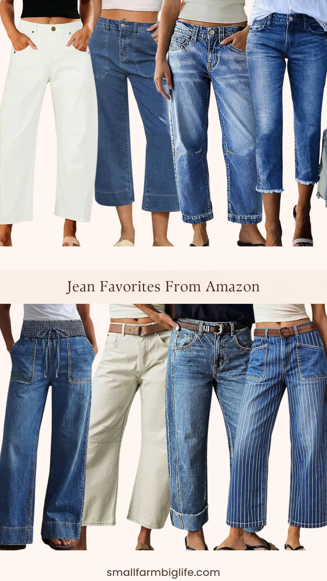 Amazon denim has gotten so good and the Flamingals brand is one of my favorites for affordable and trendy styles right now. I rounded up eight pairs including straight leg high rise jeans with drawstring details, cropped straight leg styles, raw hem denim, wide leg capris, barrel jeans in white and ivory, and a really fun striped wide leg crop style that is so unique. The Flamingals and GRAPENT styles are both known for their high stretch comfortable fit that actually holds its shape throughout the day. Whether you are looking for a classic straight leg, a trendy barrel silhouette, or a relaxed wide leg crop there is a pair in this round up for every preference and every summer outfit. Tap to shop! 

 #LTKgrwm #LTKootd #LTKOver40