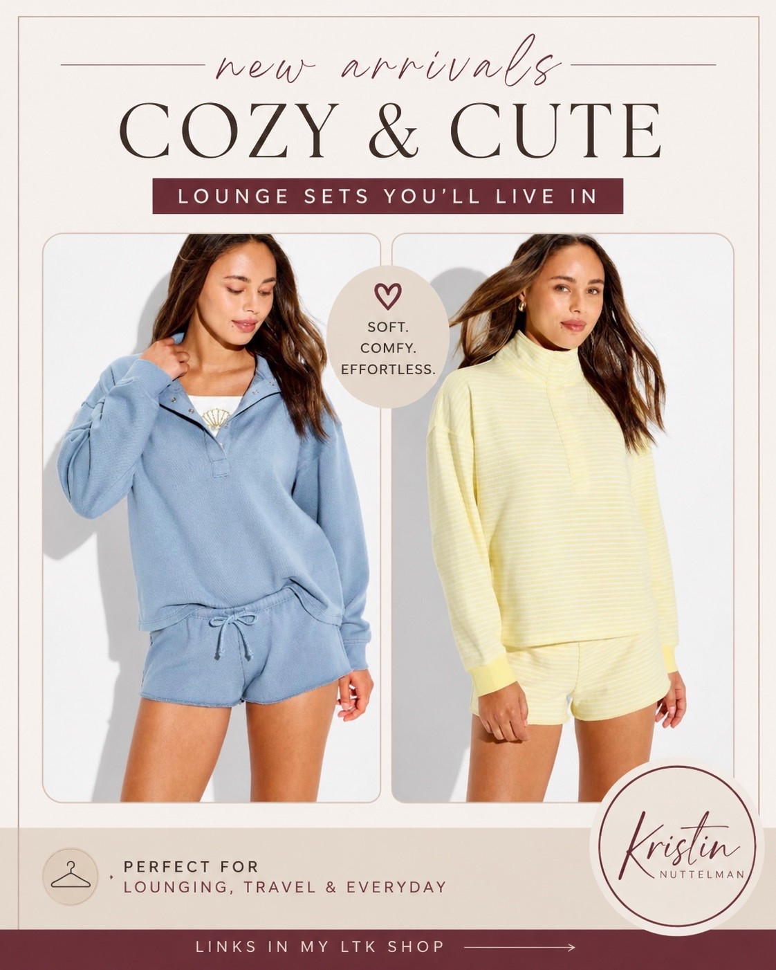 The cutest lounge sets just dropped, and I’m obsessed with these colors! 💙💛 They’re incredibly soft, comfy, and perfect for lounging, errands, travel, or cozy days at home.

Shop these new arrivals in my LTK before your favorite color sells out! 🤍

CTA:

✨ Follow me on LTK for more everyday fashion finds and the best deals! 🛍️

#LTKSeasonal #LTKTravel #LTKU