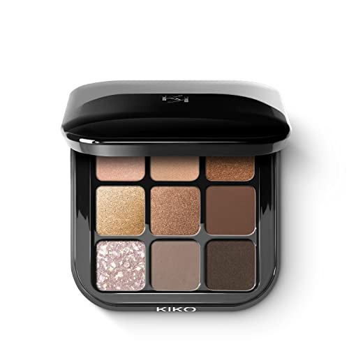 KIKO Milano Glamour Multi Finish Eyeshadow Palette 01 | Palette With 9 Eyeshadows In Different Finishes, 01 Earth Tones | Amazon (UK)