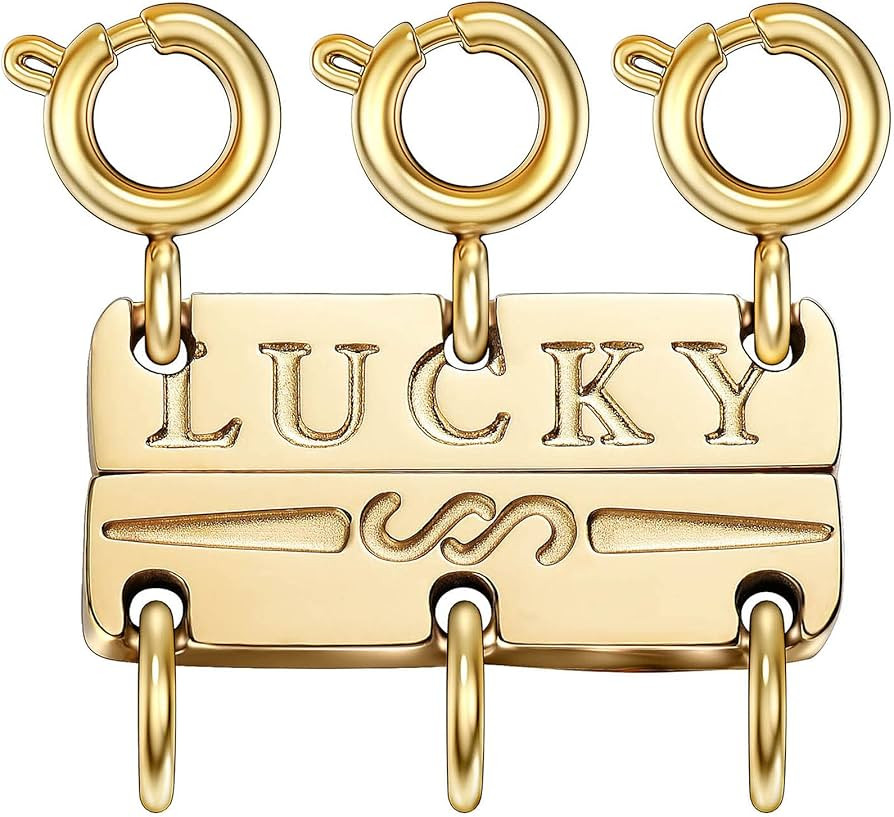 kcctoo Necklace Layering Clasp Womens Jewelry Separators 18K Gold and Silver Multiple Necklace Cl... | Amazon (US)